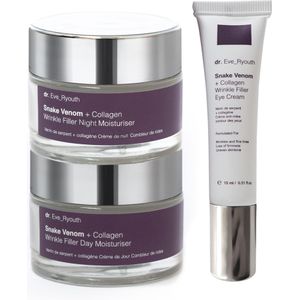 Snake Venom + Collageen Rimpel Vuller Dagcrème 50ml + Snake Venom + Collageen Rimpel Vuller Nachtcrème 50ml + Snake Venom + Collageen Rimpel Vuller Oogcrème 15ml
