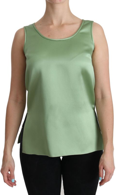 Dolce & Gabbana - Mouwloze Topblouse - Groen - 100% Zijde