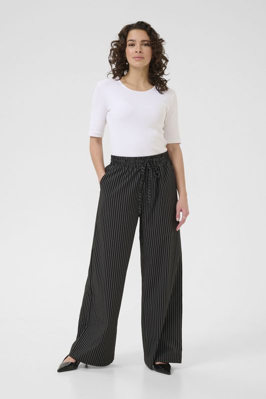 KAFFE - Eliana - Pantalon - Wijde Snit - Casual - Gestreept