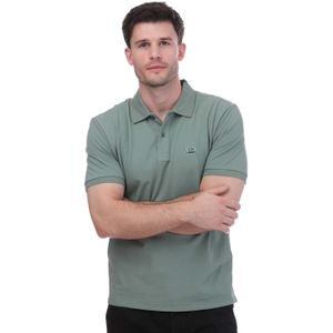 Men's C.P. Company Stretch Piquet Regular Polo Shirt in Green