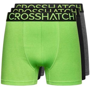 Crosshatch Heren Knightling MVE Boxershorts (Set van 3) (Groen/zwart/grijs)
