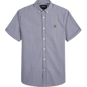 Lyle & Scott - Gringham - Overhemd - Marineblauw - Korte Mouwen
