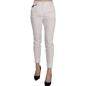 Dolce & Gabbana Witte Hoge Taille Skinny Geknipte Broek Voor Dames - Maat M