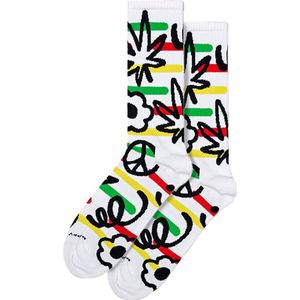 Noviteit Doodle Sokken | Happy Socks | Casual Leuke Golden Doodle Sokken - Wit