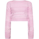 Mymo - Jumper - Roze - Dames - Crop-sweater - Structuurgebreid
