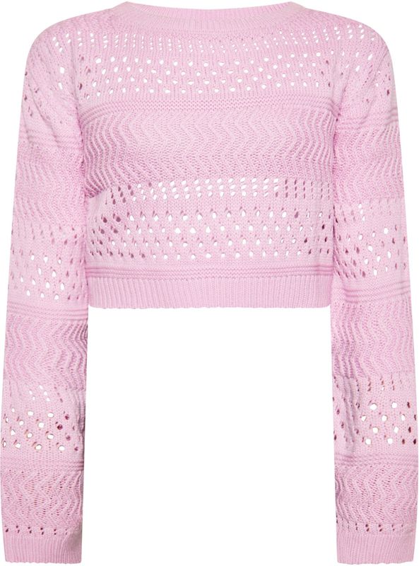 Mymo - Jumper - Roze - Dames - Crop-sweater - Structuurgebreid