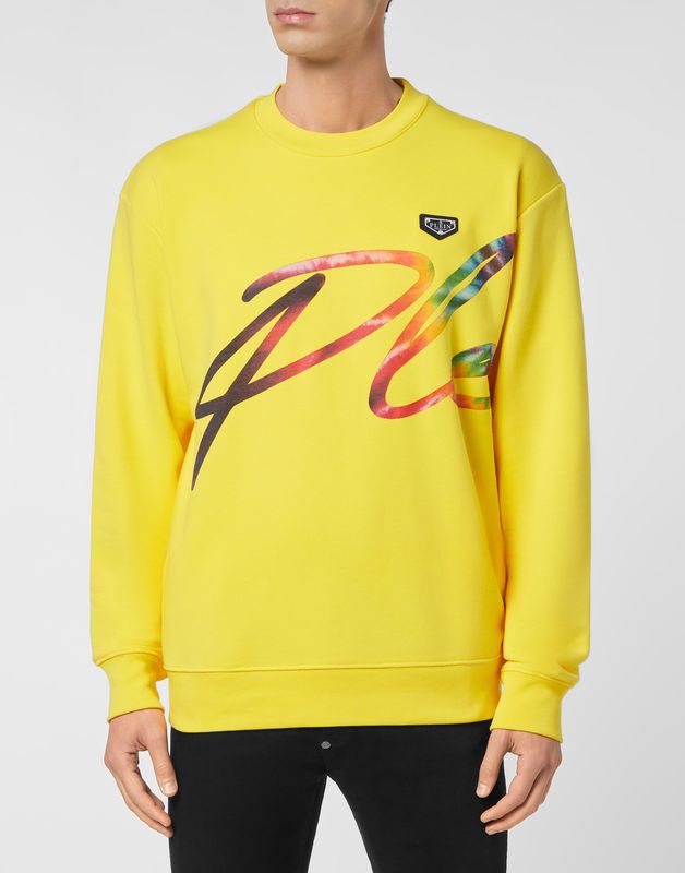 Philipp Plein - Sweatshirt LS Signature - Geel - Katoenfleece