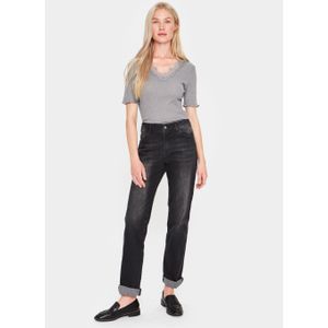 Shirt - Maya - Effen - V-hals - Kwartmouw - Slanke Pasvorm