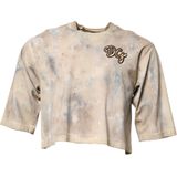 Dolce & Gabbana - Cropped TieDye T-shirt - Beige - Korte Mouwen