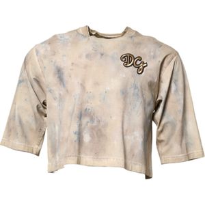 Dolce & Gabbana - Cropped TieDye T-shirt - Beige - Korte Mouwen