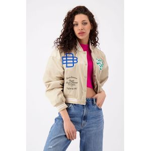 Black Bananas Monogram Bomber Jas In Zand - Maat L