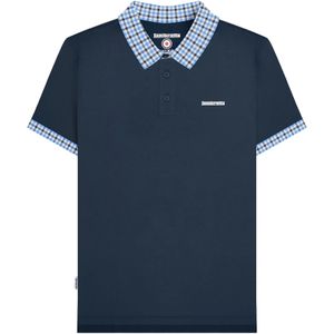 Lambretta Heren SS25 Gingham Big & Tall Poloshirt (Navy)