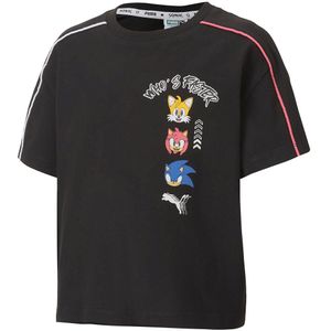 Puma x Sega - Grafisch Korte Mouw Crew Neck - Zwart - Kinder T-shirt