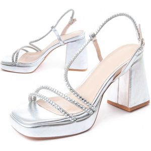Montevita - Heel Sandal Festsand5 - Zilver - Hoge Hak Sandaal