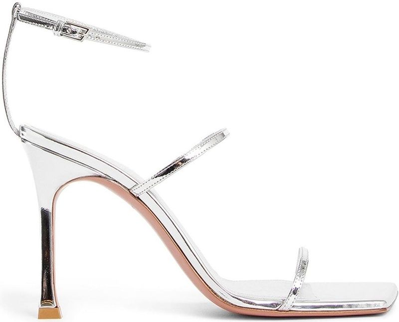 Amina Muaddi - Mayasandal - Sandalen - Zilver - Kalfsleer