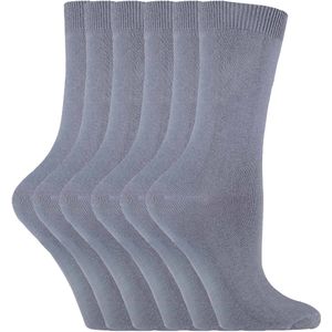 Set van 6 effen, casual katoenen damessokken - PL30 PLatina