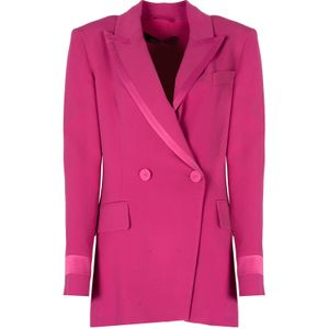 Patrizia Pepe, Dames, Jassen, Roze, Maat: 2XS Satijn,