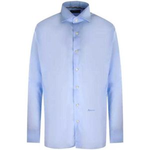Aquascutum Heren Effen Lange Mouwen Overhemd (Lichtblauw)