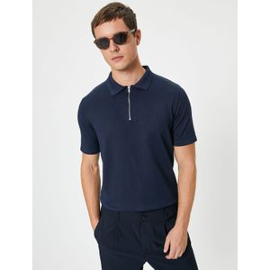 Koton - Shirt - Navy - Poloshirt - Slanke Pasvorm - Kwartmouw