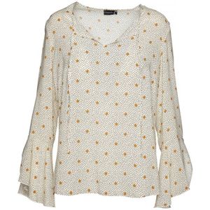 Losse top met print en bandjes