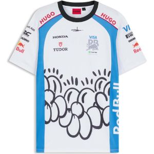 Heren Hugo x Racing Bulls Vcarb T-shirt in Wit