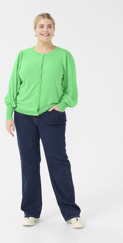 KAFFE Curve - Lizzy - Gebreid Damesvest - Elegant - V-hals