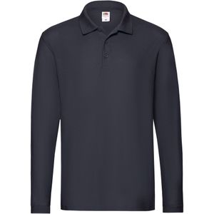 Fruit of the Loom Heren Premium Pique Poloshirt met lange mouwen (Deep Navy)