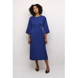 Jurk - Tight Fit - Blauw - Midi Lengte - 3/4 Mouwen