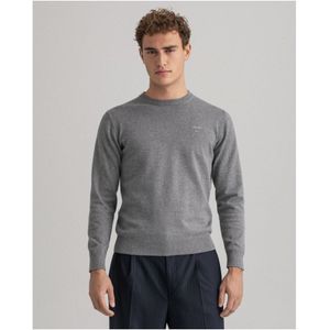 Men's Gant Classic Cotton Crewneck Sweatshirt In Grey Marl - Maat 4XL
