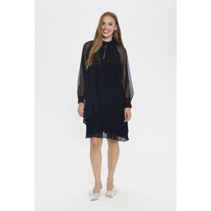 Saint Tropez, Dames, Jurken, Zwart, Maat: M Leer,