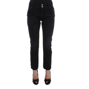 Costume National Women's Black Cotton Slouchy Slims Fit Jeans