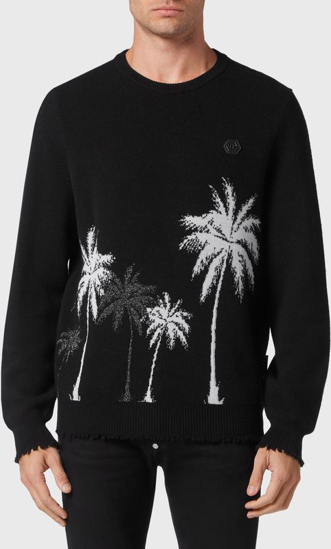 Philipp Plein - Pullover Round Neck Hawaii - Veelkleurig - Trui - Lamswol