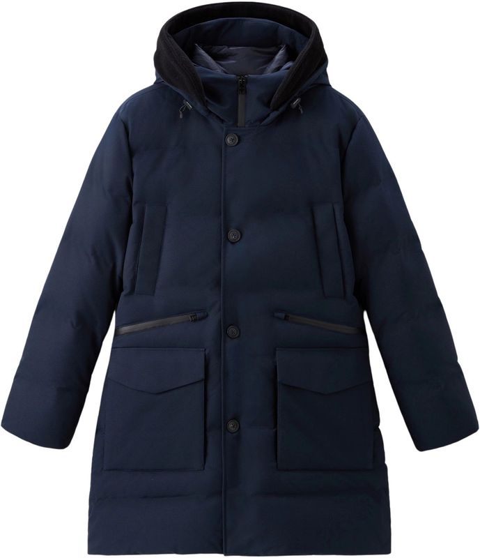 Woolrich heren Parka met afneembaar wollen vizier Blauw Grootte 3XL
