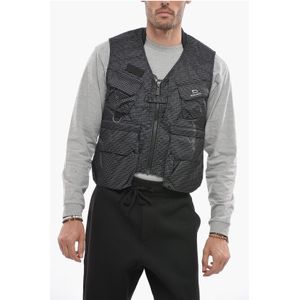 Geruit TSUNOOGA vest met borstzak in zwart