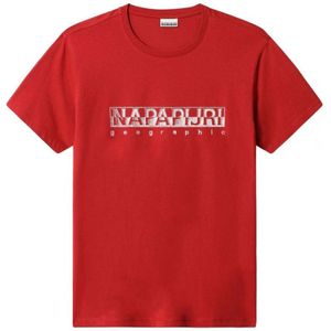 Napapijri SALLAR SS Bloklogo Rood T-shirt - Maat 2XL