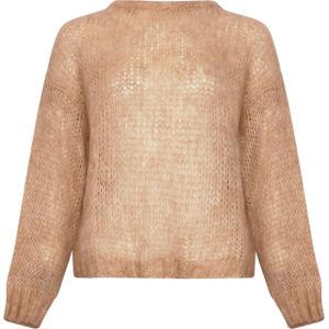 Delta gebreide trui in camel