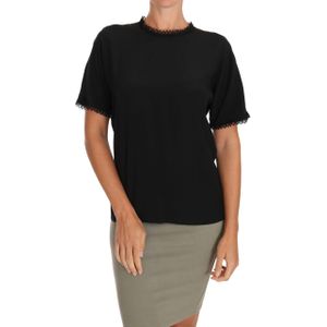Dolce & Gabbana Zwarte Zijde Kant Top Blouse T-Shirt