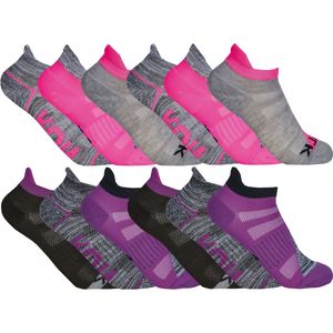 Sock Snob - 12 Paar Kinderen Trainer Sokken - Jongens & Meisjes Sport Sokken - Paars Roze