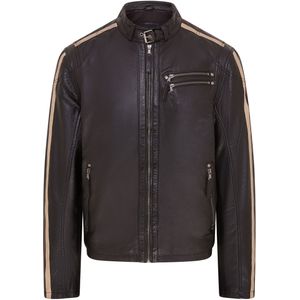 Heren - Alta - Biker Leren Jas - Gestreept