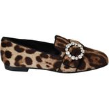 Dolce Gabbana - Instappers Flats - Bruin - Luipaardprint - Kristallen