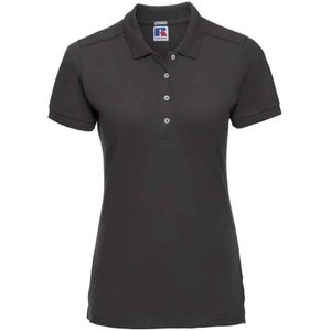 Russell Dames/Dames PiquÃ© Stretch Poloshirt (Zwart)