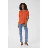 Blouse - Grenadine Orange - Korte Mouwen - Regular Fit