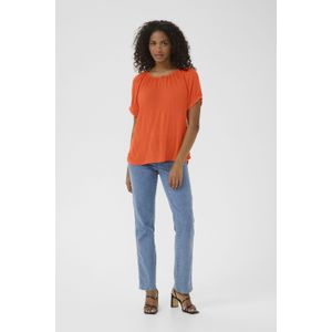 Blouse - Grenadine Orange - Korte Mouwen - Regular Fit
