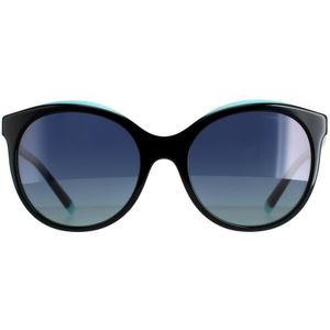 Tiffany Cat Eye Dames Zwart op Tiffany Blue Tiffany Blue Gradiënt gepolariseerd TF4175B | Sunglasses