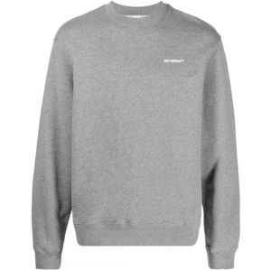 Off-White Wave Out Diag Design Grey Slim Sweatshirt - Maat S