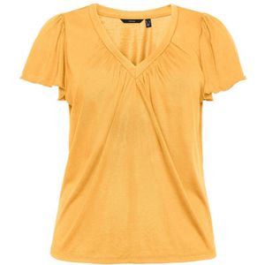 VERO MODA CURVE top VMCILJA met ruches geel