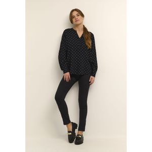 Blouse met lange mouwen Regular fit Black/White Dot black white