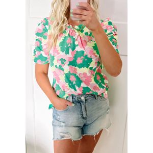 Bloemen Puff Sleeve Blouse Top