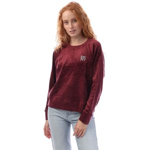 DKNY Dames/Dames Sweatshirt met Strass Velours Crew Hals (Bourgondië)