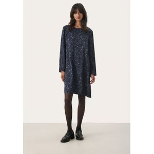 Part Two - Jurk - Veelkleurig - Donkerblauwe Luipaardprint